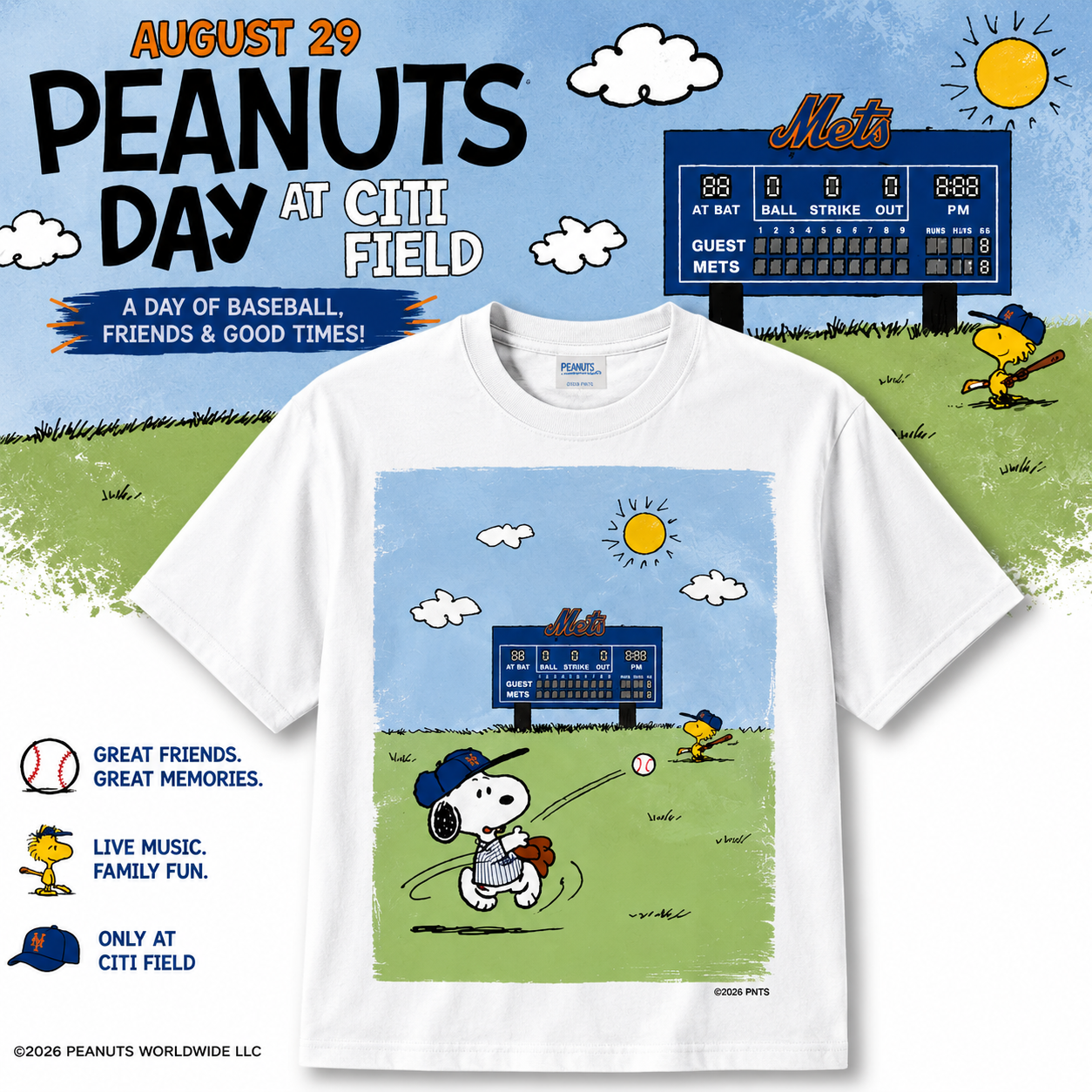 2026 NY Mets Snoopy Peanuts Day 2026 T-Shirt Merch