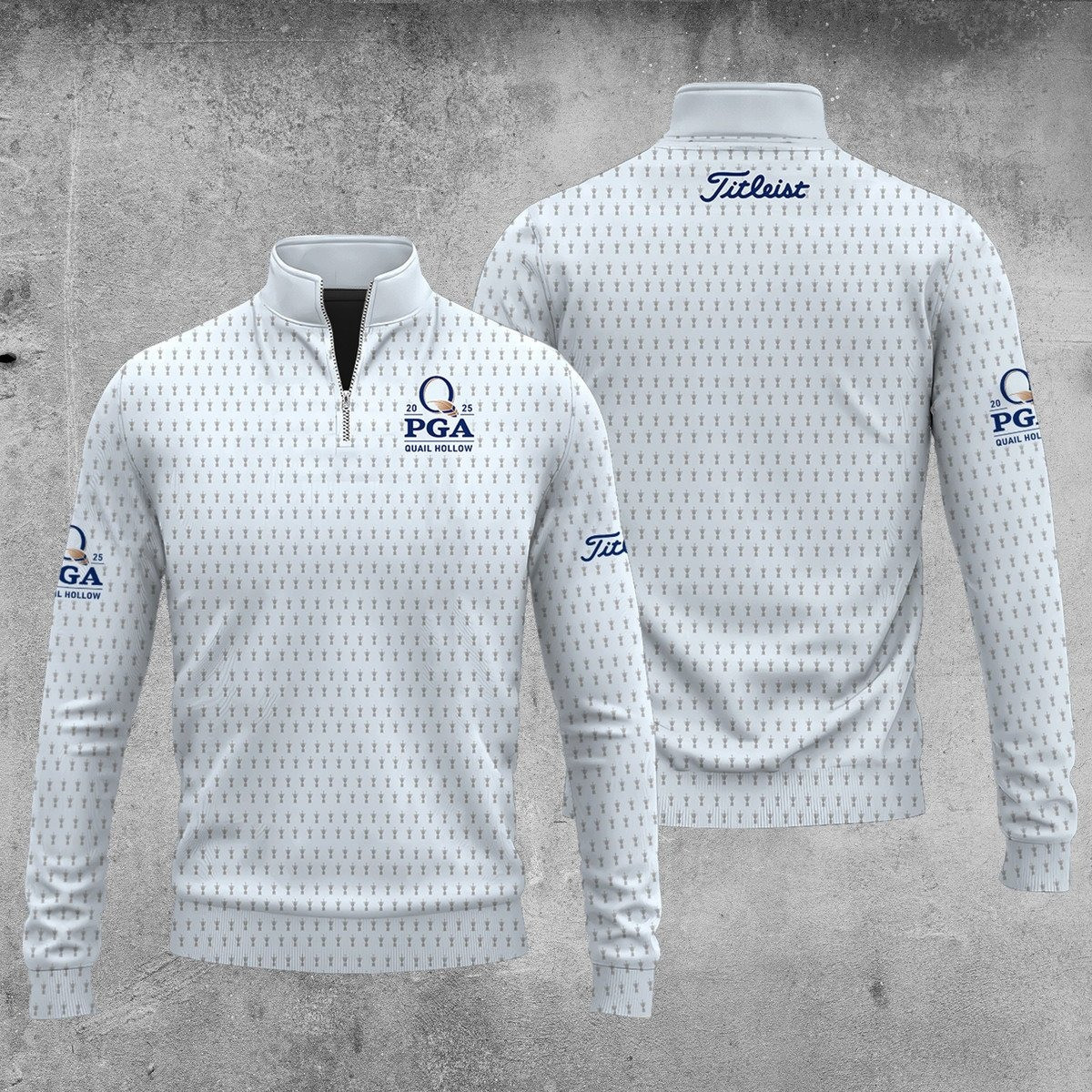 2026 PGA Quail Hollow Mens Light Blue QuarterZip Pullover Stylish Performance Outerwear for Golfers