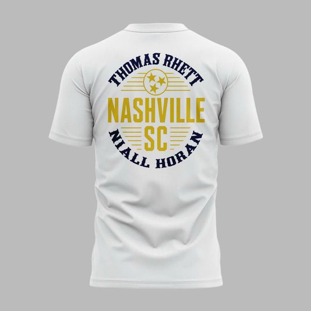 2026 Thomas Rhett and Niall Horan x Nashville SC White Graphic T-Shirt - Image 3