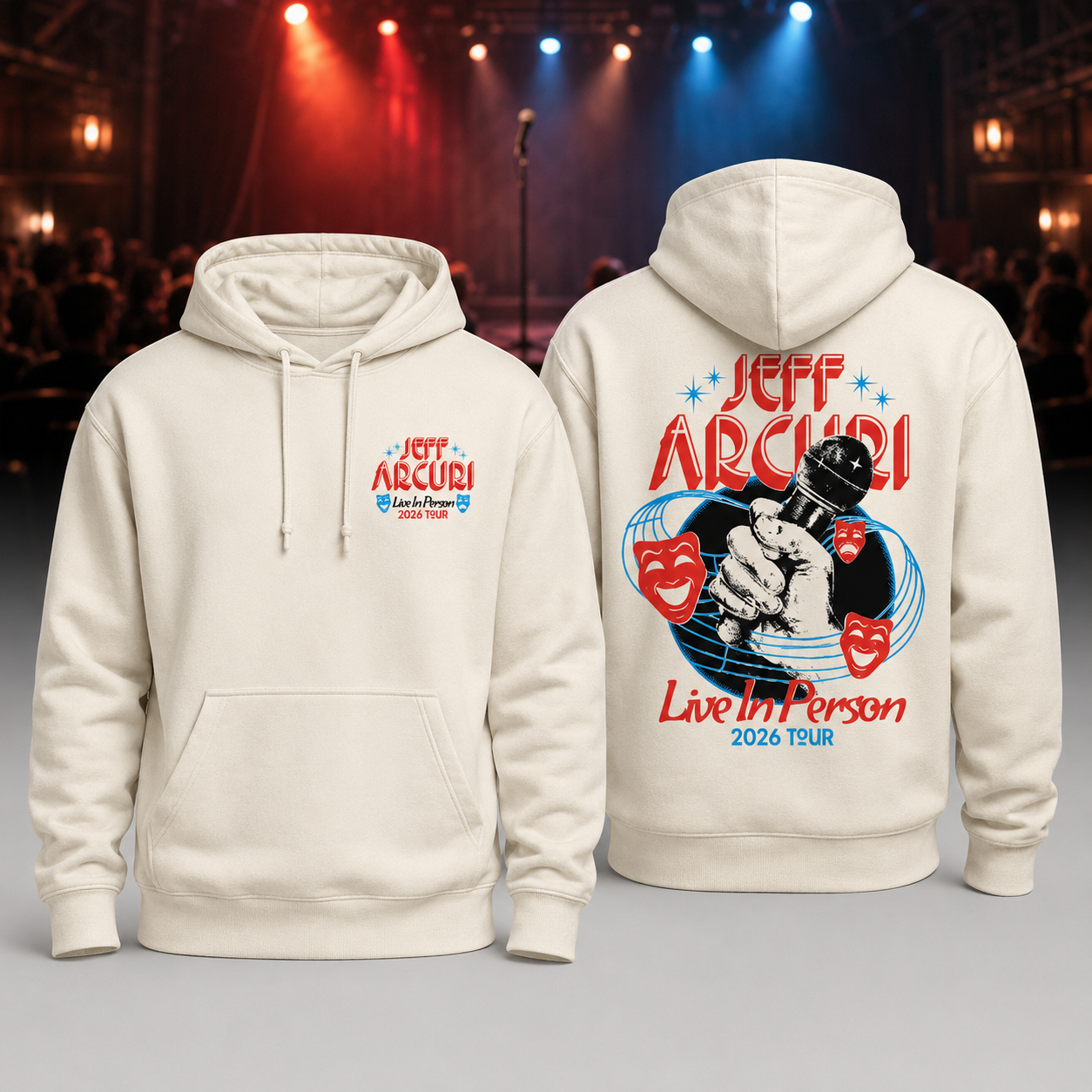 Jeff Arcuri 2026 Live In Person White Hoodie