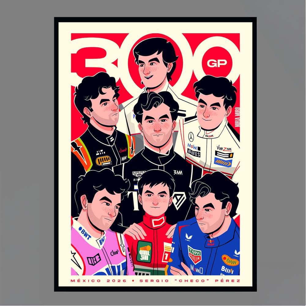 300 GP México 2026 Sergio Checo Pérez Nuria Muro Poster