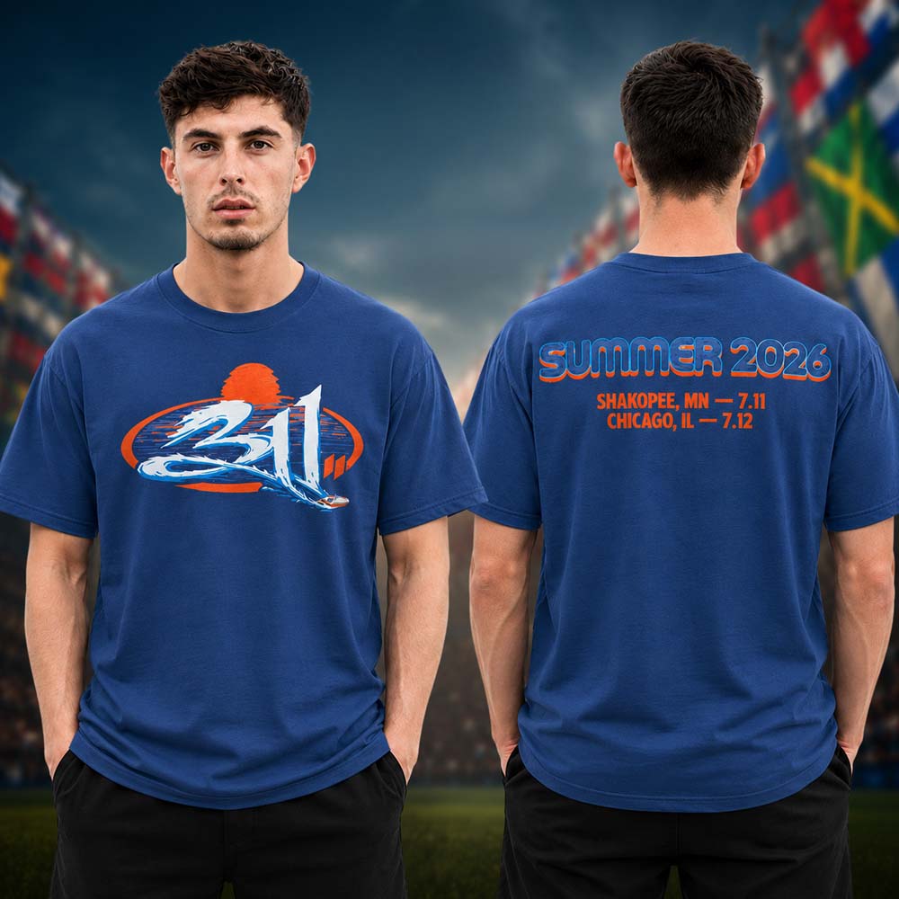 311 Band Event Tee Shakopee And Chicago Summer Tour 2026 Two Sided Tour Dates Unisex T Shirt
