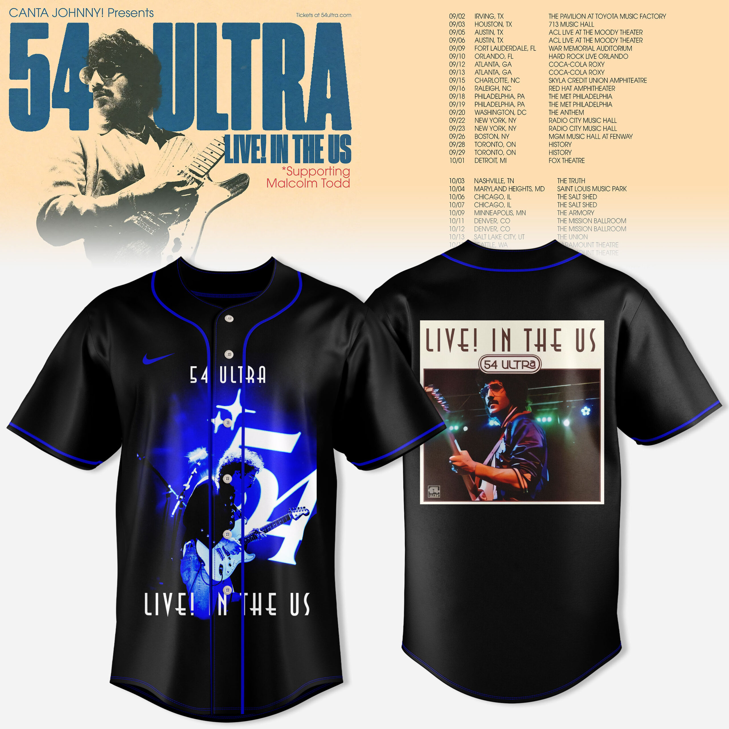 54 Ultra Live In The US Tour Jersey Vintage Performance Wear 1 - Unicasport 54 Ultra Live In The US Tour Jersey Vintage Performance Wear
