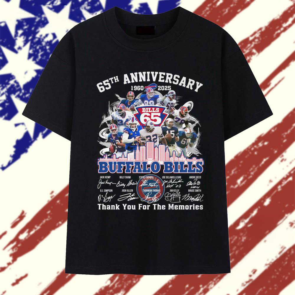 65th Anniversary 19602025 Buffalo Bills Thank You For The Memories Vintage T Shirt