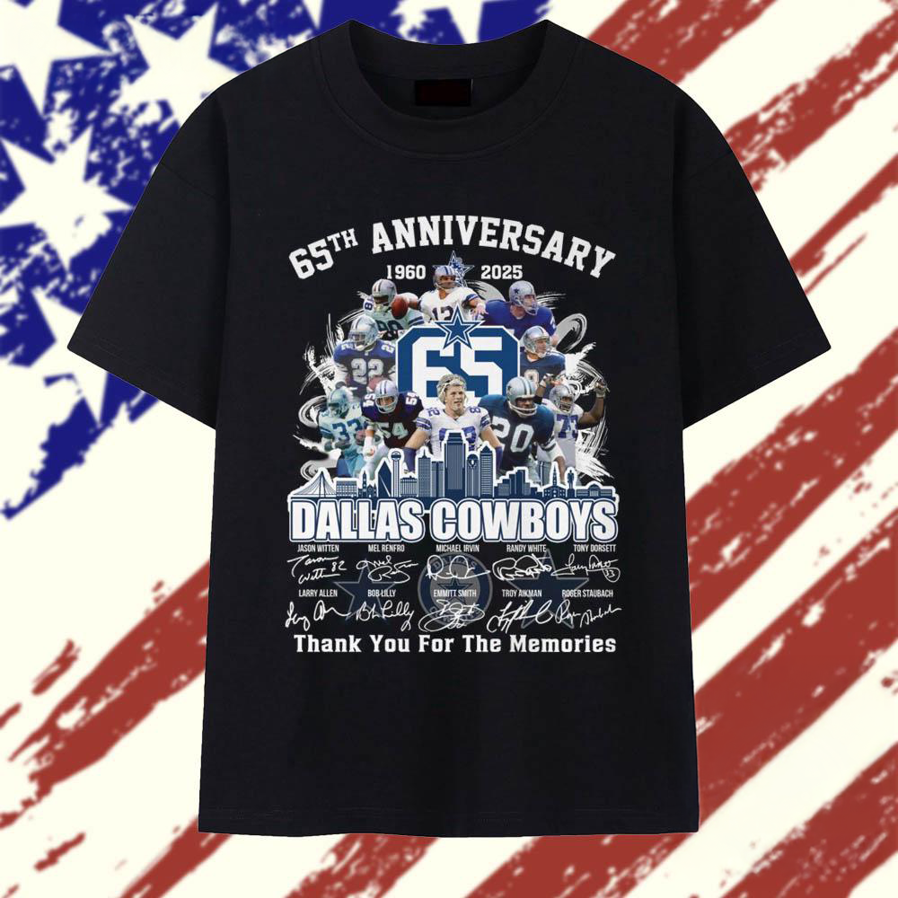 65th Anniversary 19602025 Dallas Cowboys Thank You For The Memories Vintage T Shirt