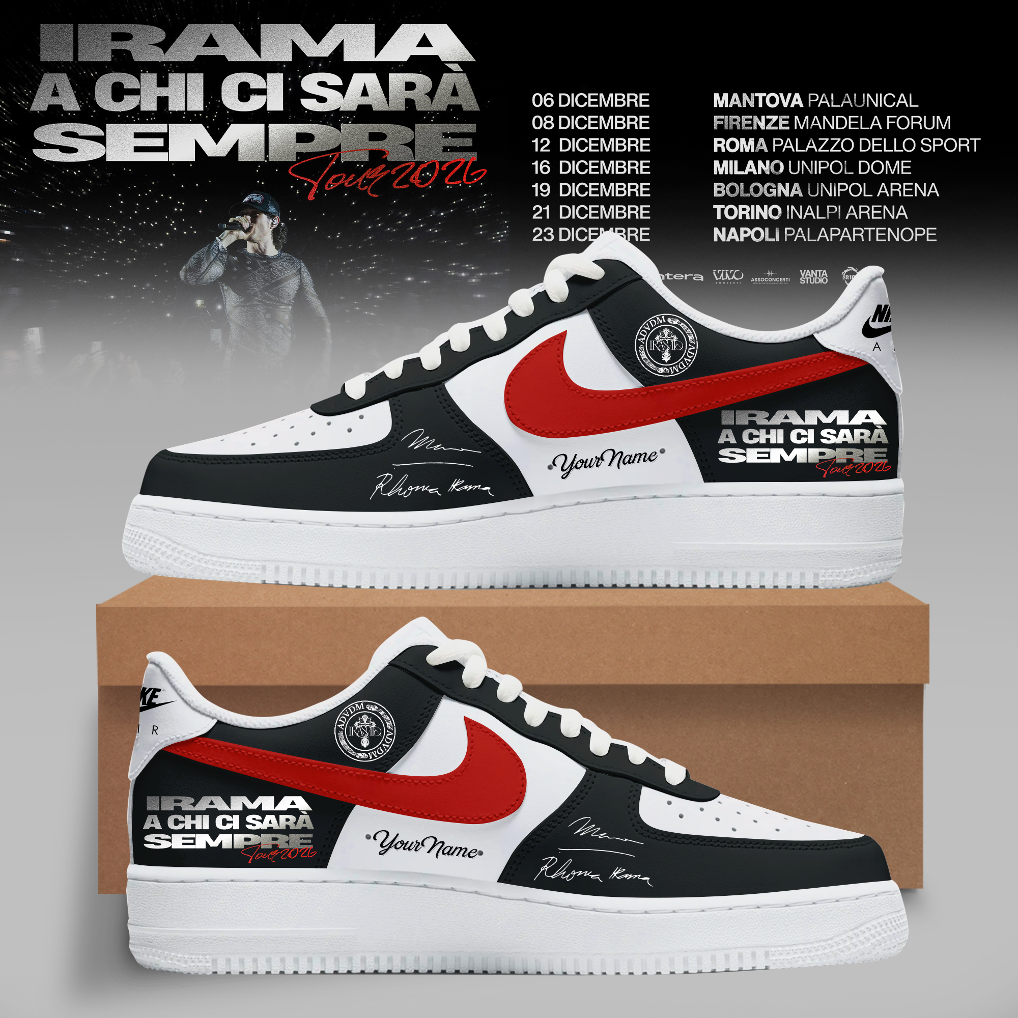 A Chi Ci Sara Sempre Tour 2026 Premium AF1 Custom Sneakers