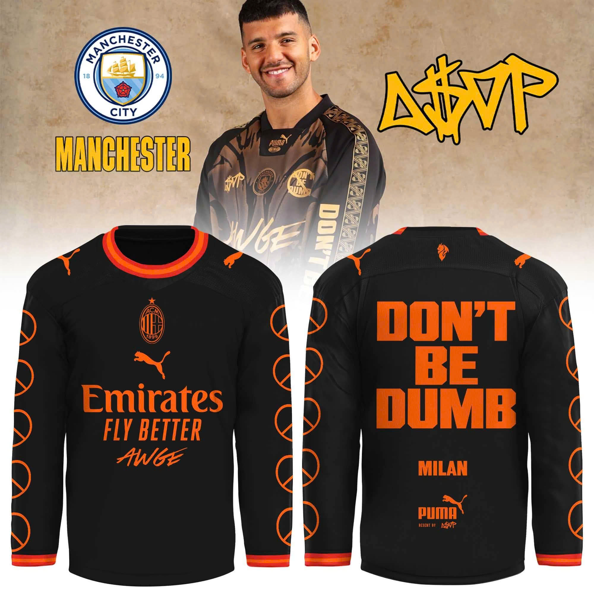 AAP Rocky Manchester City Splicing Jersey Exclusive Fan Collection 1 - Unicasport AAP Rocky Manchester City Splicing Jersey Exclusive Fan Collection