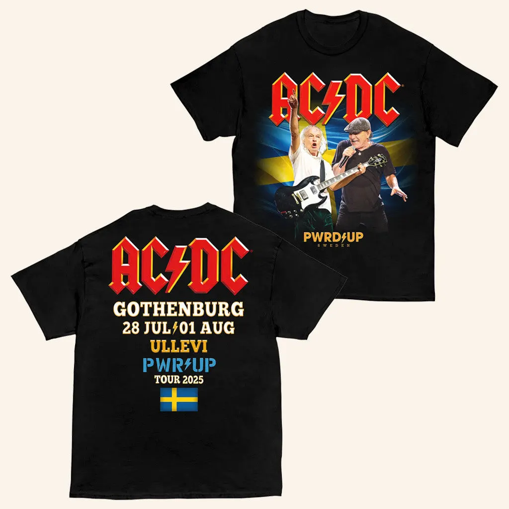 ACDC Merch Gothenburg Pwr Up Event Tour TShirt Gifts For Music Lovers