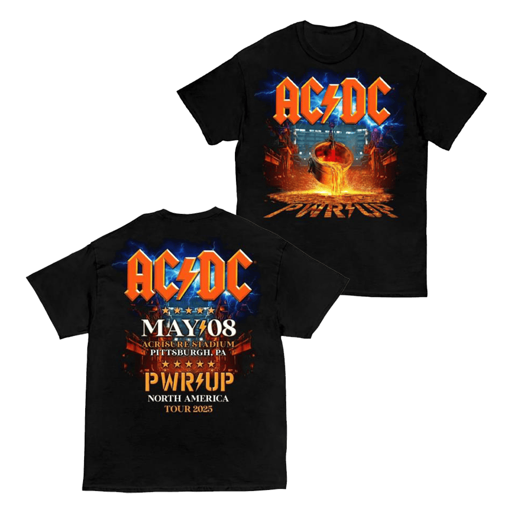 ACDC Merch Pittsburgh Pwr Up Tour TShirt Music Gift Ideas For Guys