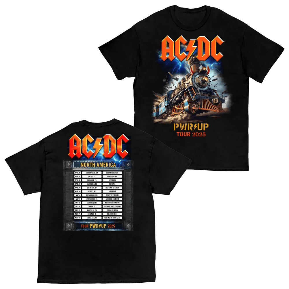 ACDC Merch Rock N Roll Train Pwr Up Tour TShirt Fathers Day Gifts For Music Lovers