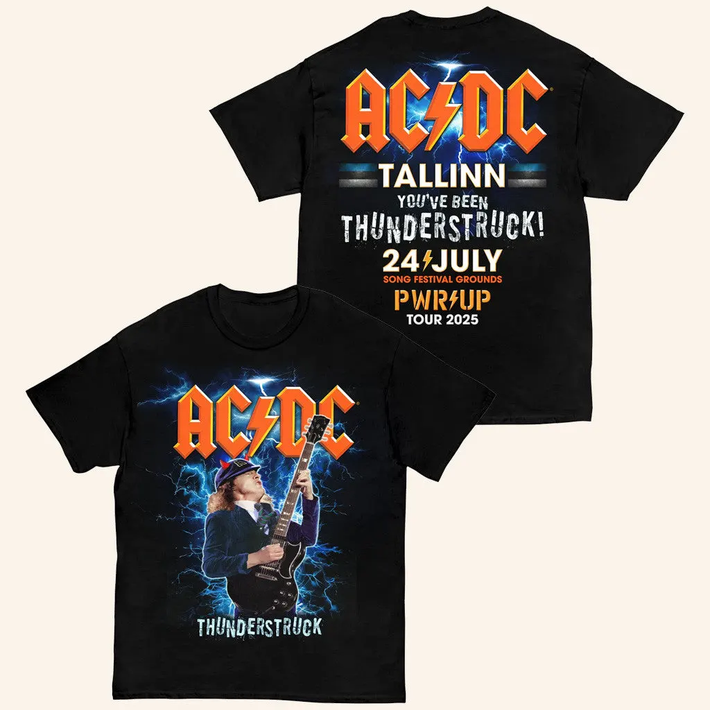 ACDC Merch Tallinn Pwr Up Tour TShirt Best Gifts For Music Lovers