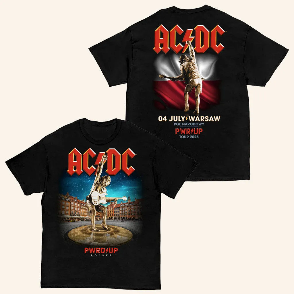 ACDC Merch Warsaw Pwr Up Tour TShirt Unique Gifts For Music Lovers