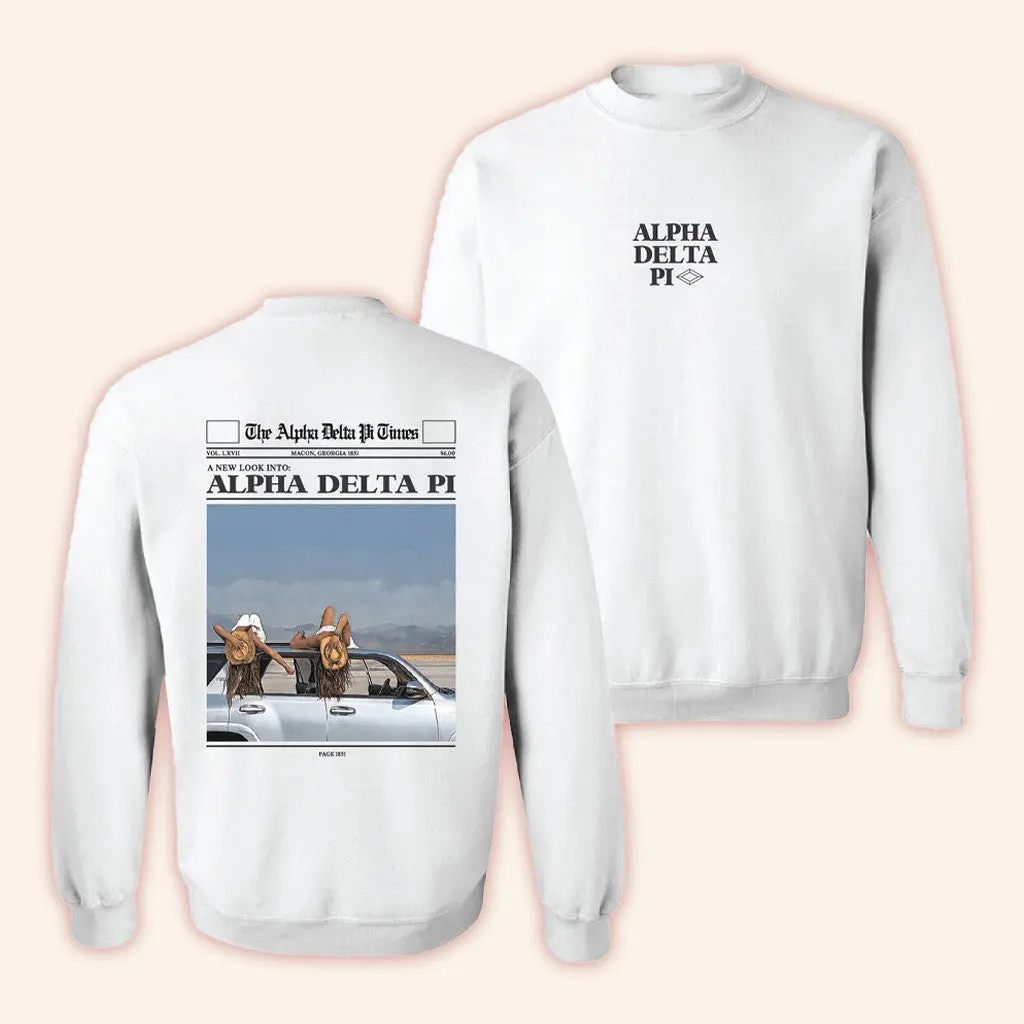 ADPI Merch Alpha Delta Pi Newsletter Crewneck Sweatshirt Present For Husband