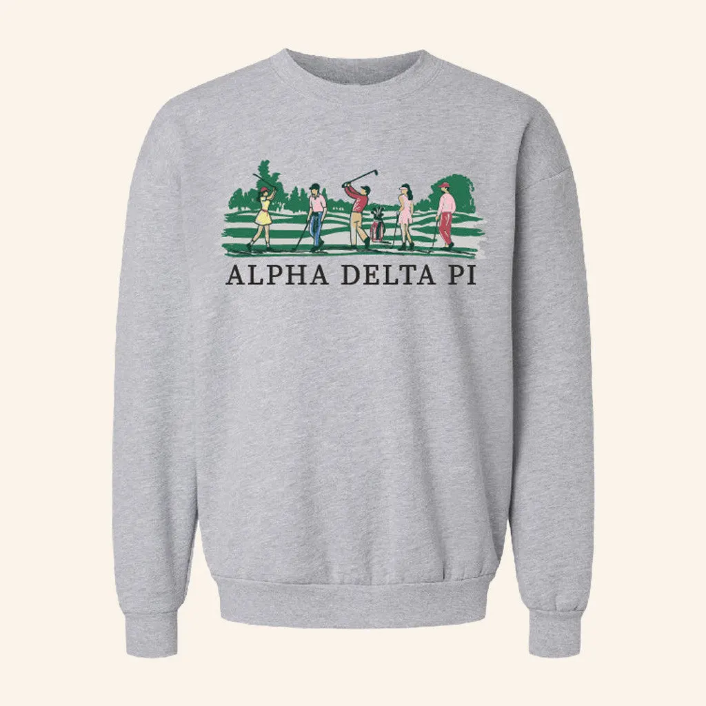 ADPI Merch Golfer Alpha Delta Pi Crewneck Sweatshirt Birthday Ideas For Boyfriend