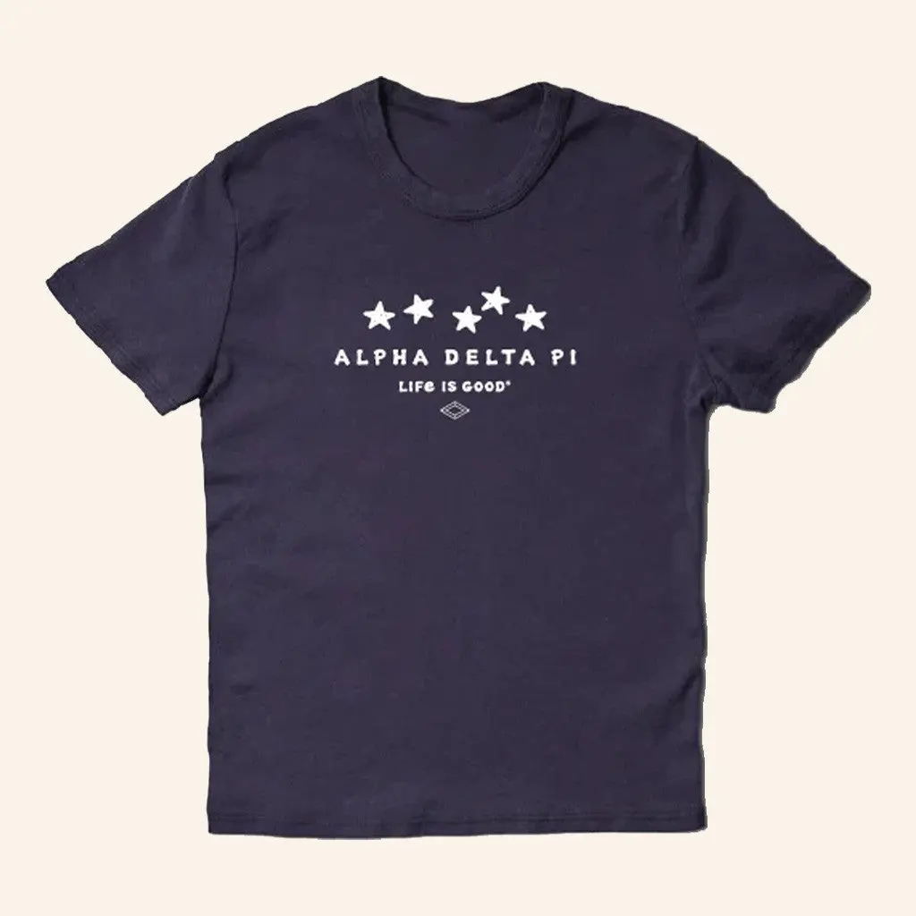ADPI Merch LIFE IS GOOD Star Alpha Delta Pi TShirt Gifts For Mom