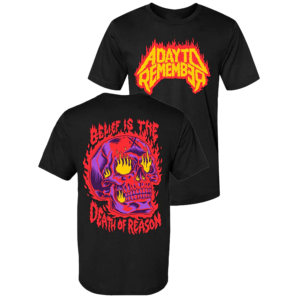 ADTR Merch Flame Skull Black TShirt Meaningful Fathers Day Gifts