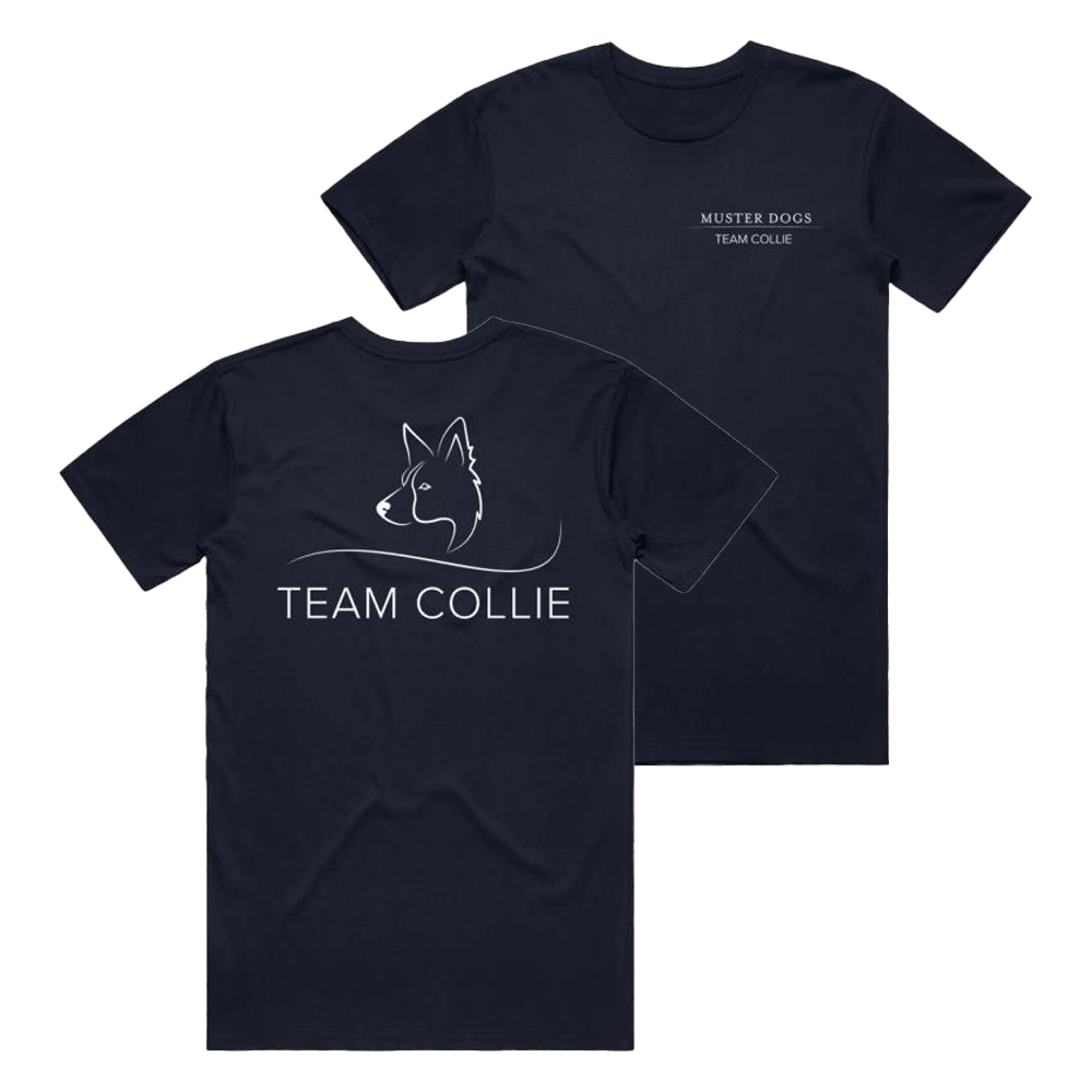 Abc Merch Muster Dogs Team Collie Navy TShirt Gifts For Fathers Day From Son