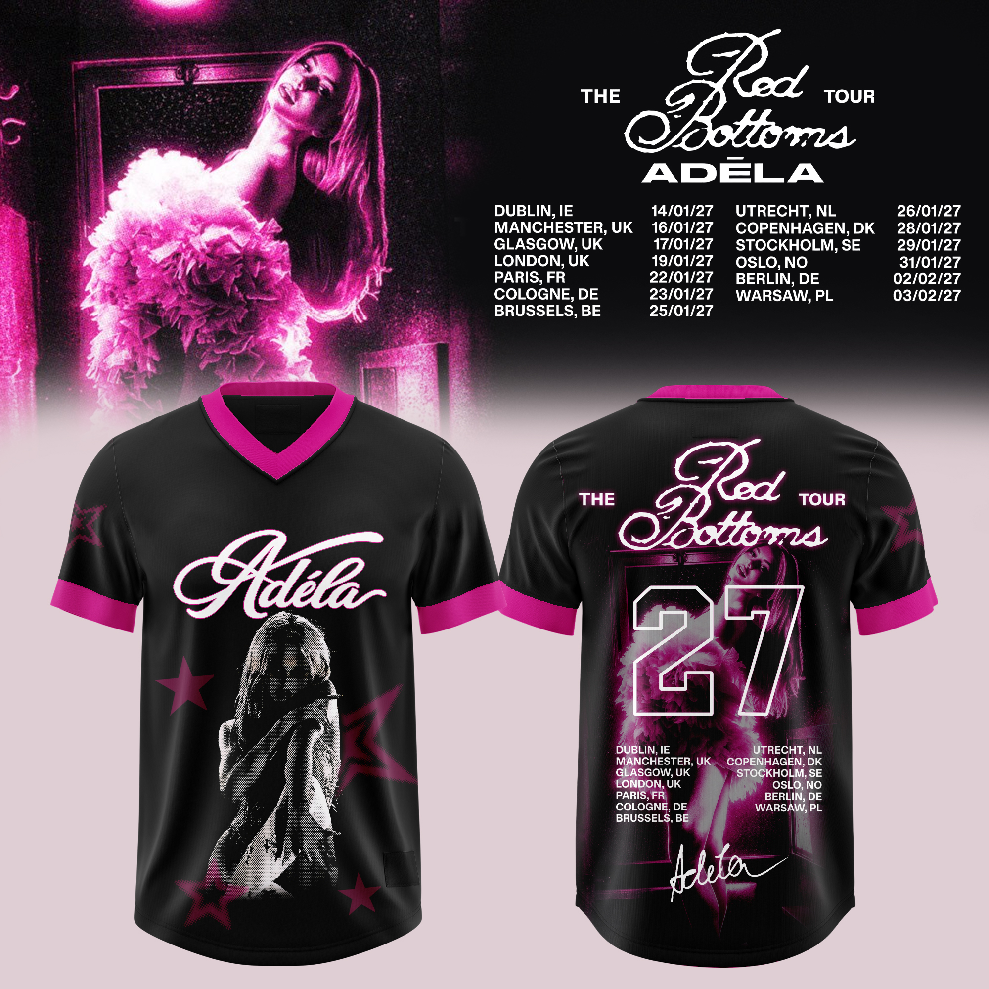 Adela Jergova The Red Bottoms Tour UK Europe 2027 Jersey Live Performance Fan Apparel 2 - Unicasport Adela Jergova The Red Bottoms Tour UK Europe 2027 Jersey Live Performance Fan Apparel
