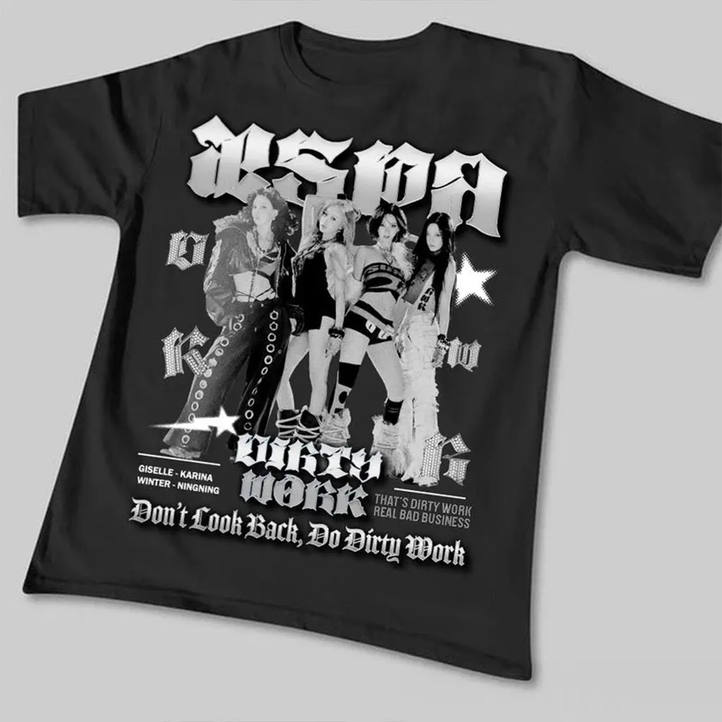 Aespa Dirty Work Shirt Dirty Work TShirt Aespa Synk AeXis Line Shirt 2025 Aespa Live Clothing