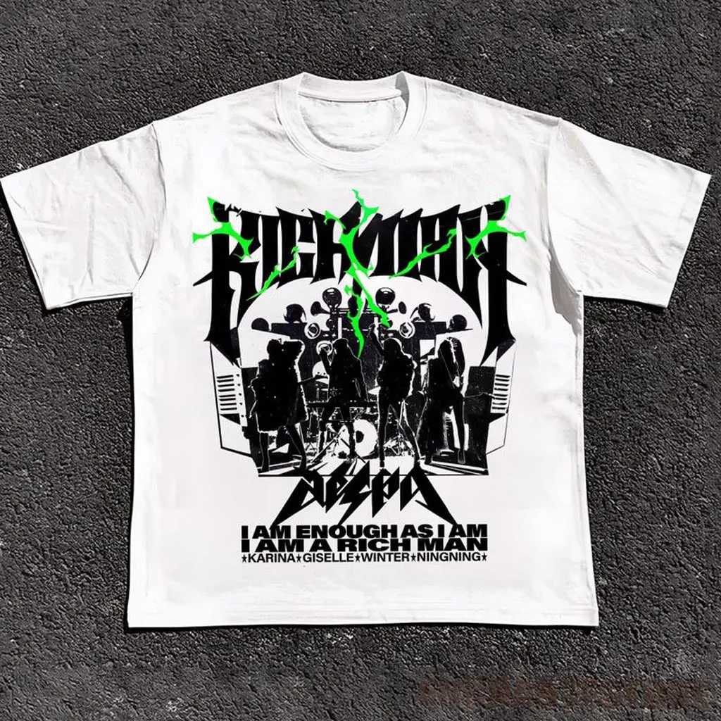 Aespa Rich Man Shirt Aespa Dirty Work TShirt Rich Man Merch Aespa Synk AeXis Line Shirt