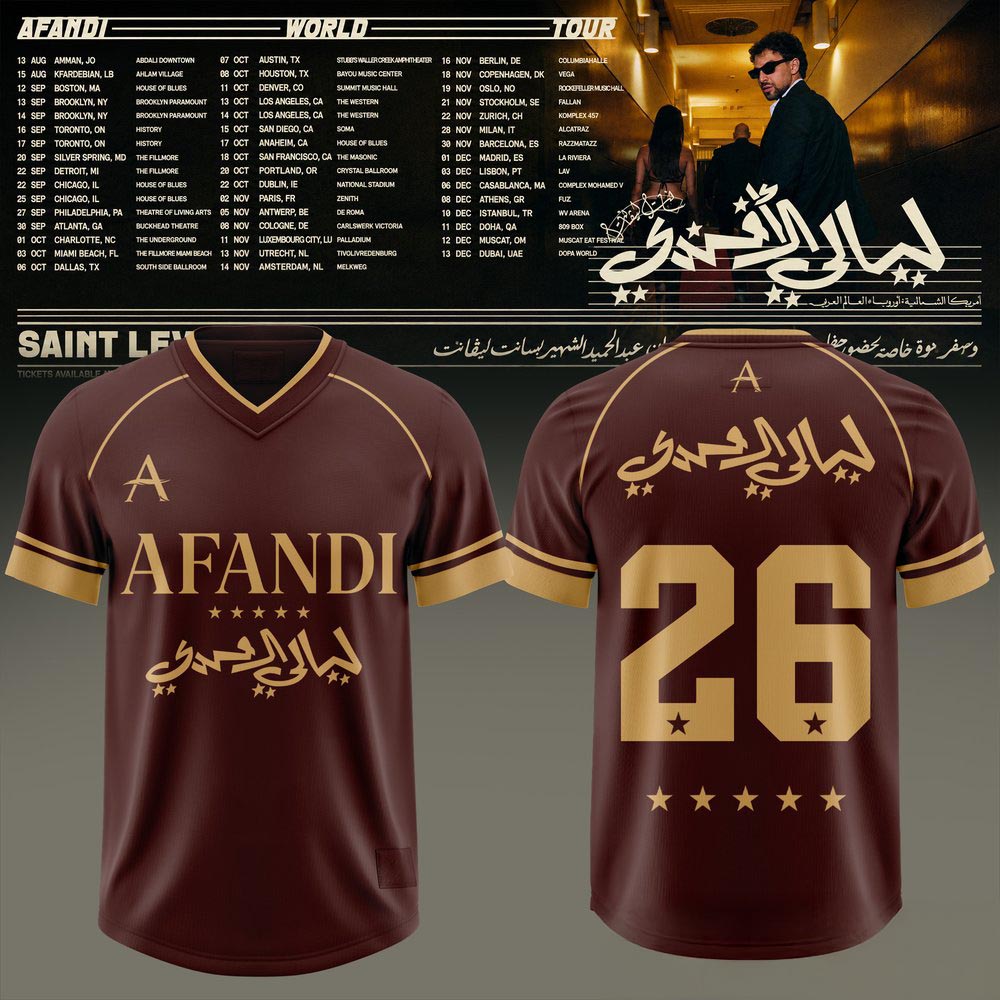 Afandi World Tour Saint Levant Football Jersey Music Fan Tour Merchandise 1 - Unicasport Afandi World Tour Saint Levant Football Jersey Music Fan Tour Merchandise
