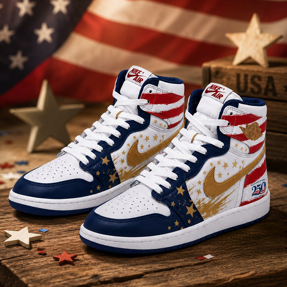 Air Jordan 1 USA 250th Anniversary Patriotic High Top Sneakers Collection