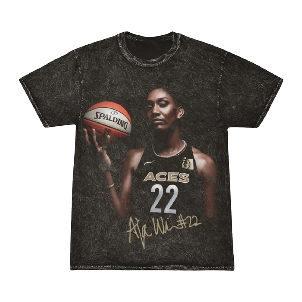 Aja Wilson Signature TShirt Outwest 19 Merch Gift Ideas For Basketball Lovers