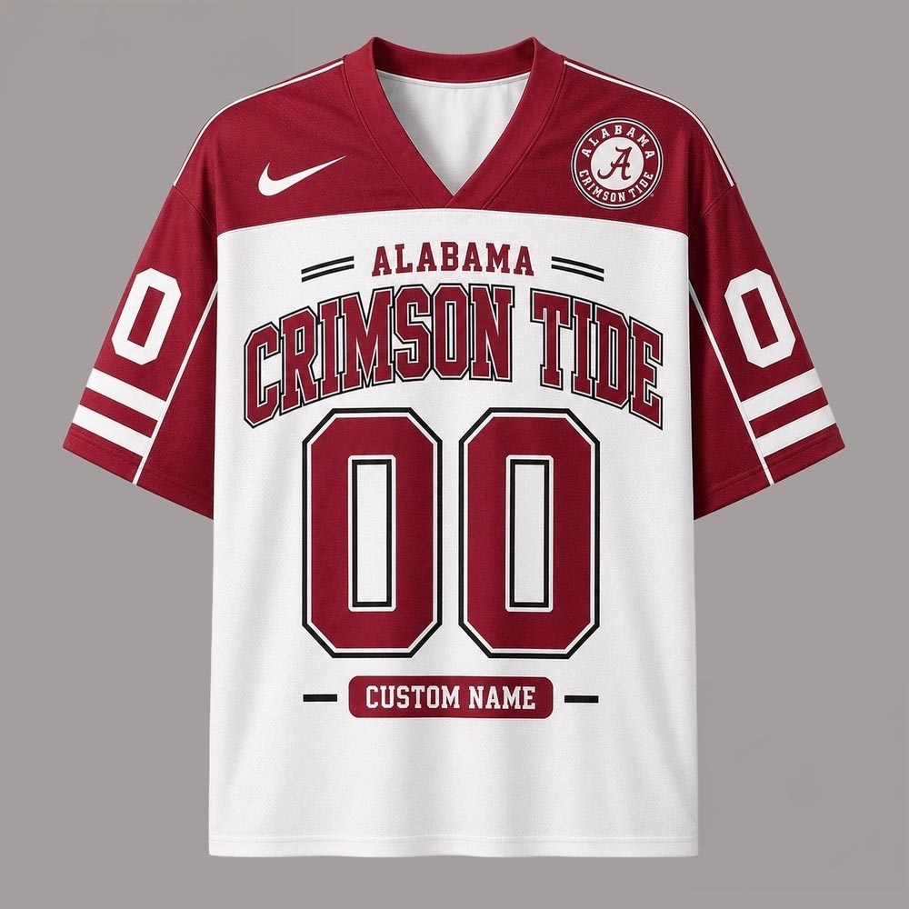 Alabama Crimson Tide NCAA College Team Pride Personalized Football Jersey Custom Name Number College Fan Game Day Apparel 1 - Unicasport Alabama Crimson Tide NCAA College Team Pride Personalized Football Jersey Custom Name Number College Fan Game Day Apparel