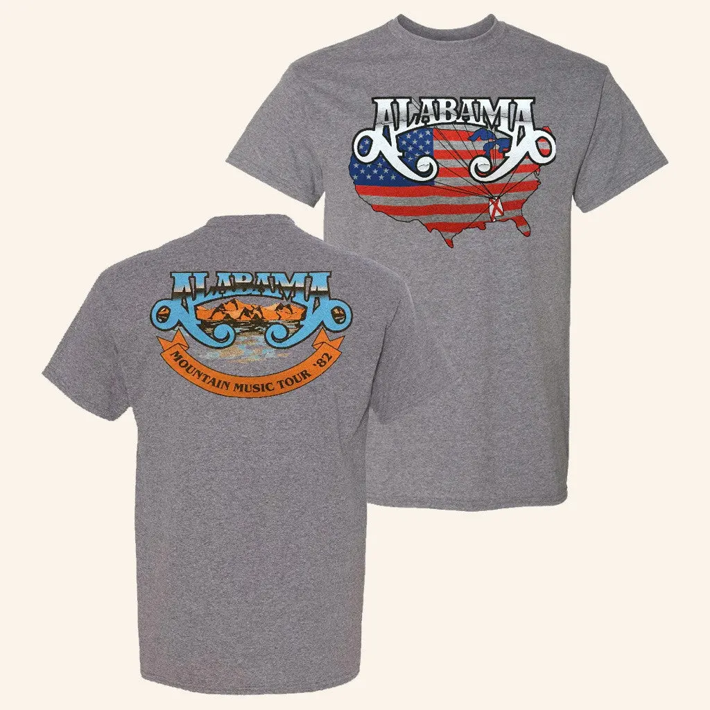 Alabama Merch Tour 2025 Alabama Heather Graphite Mountain Music TShirt Gift Ideas For Fans