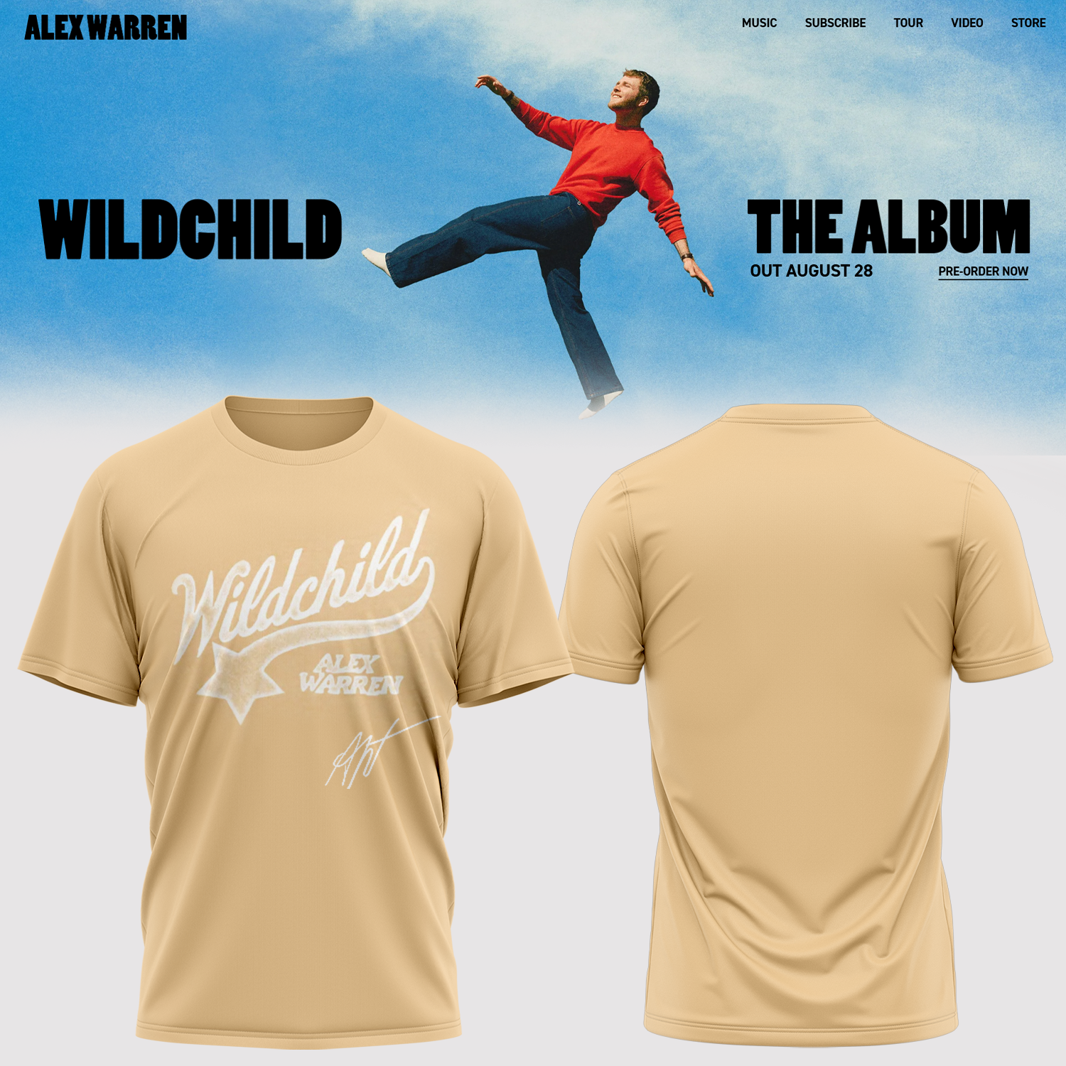 Alex Warren Little Orphan Alex Tour Concert Graphic T Shirt