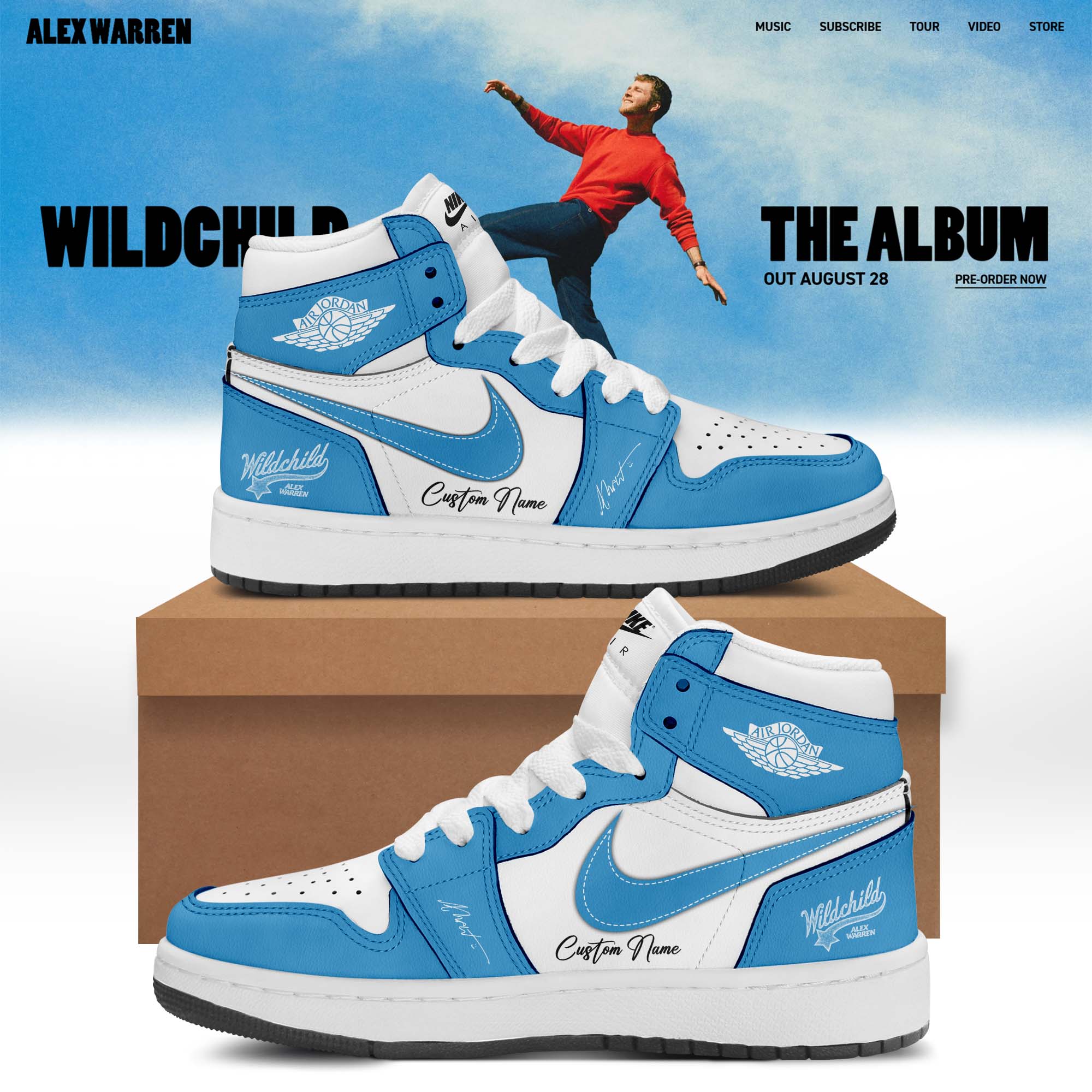 Alex Warren Little Orphan Alex Tour Custom Fan Sneakers