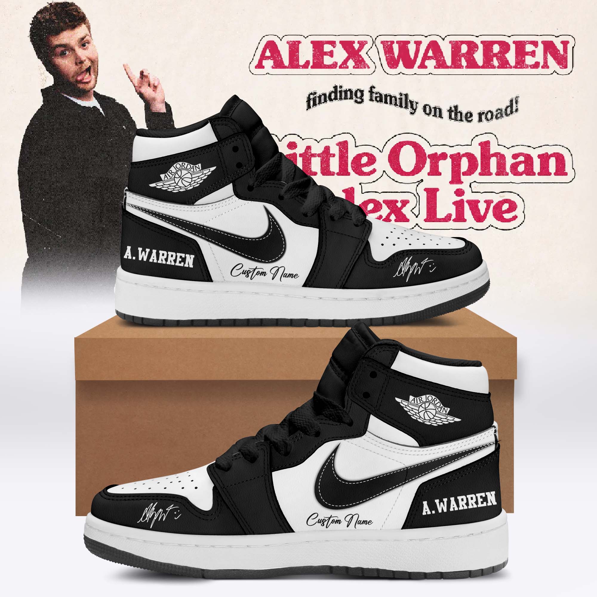 Alex Warren Little Orphan Alex Tour Exclusive Fan Shoes
