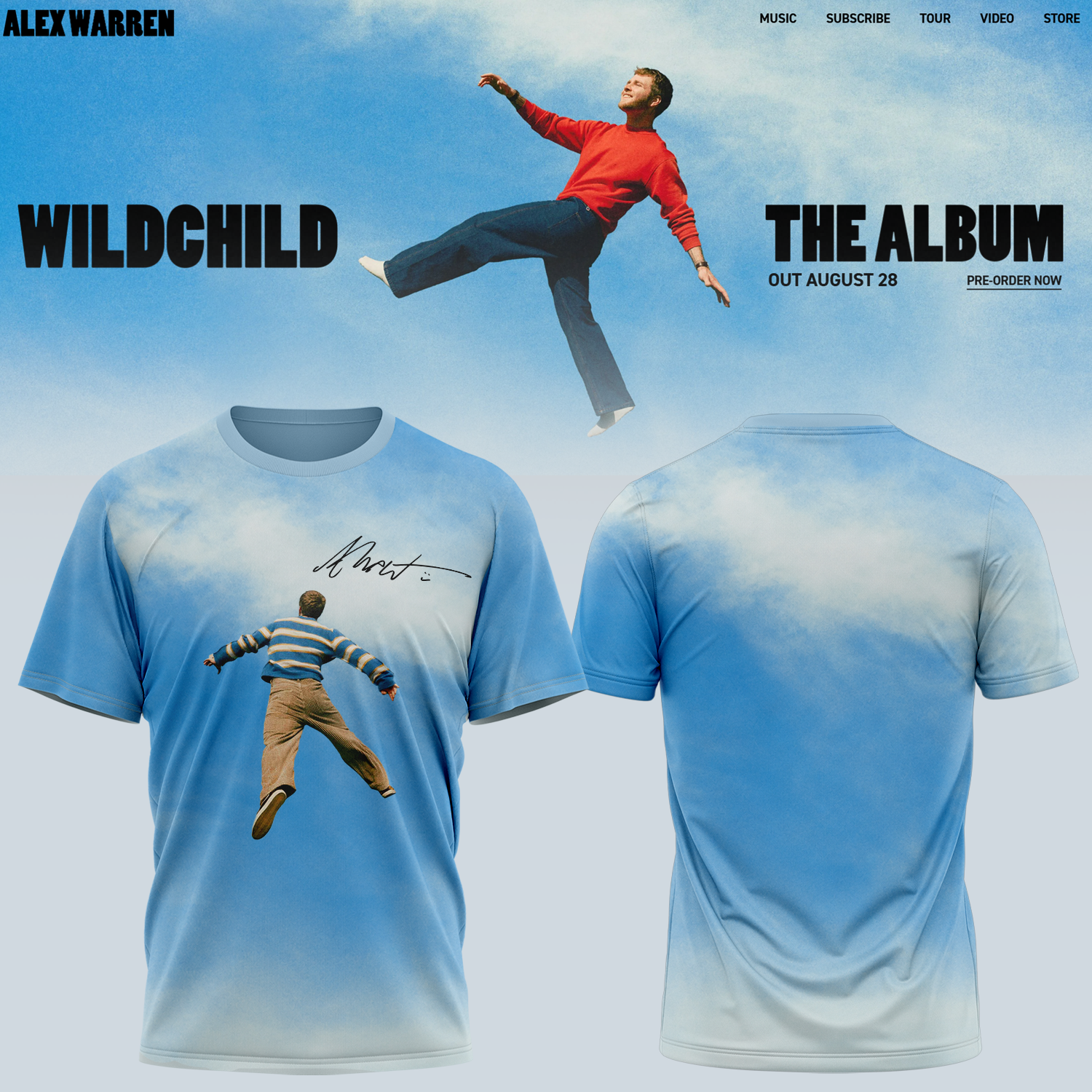 Alex Warren Little Orphan Alex Tour Premium Fan T Shirt
