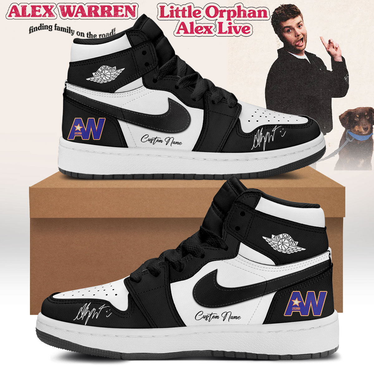 Alex Warren Little Orphan Alex Tour Signature Custom Sneakers