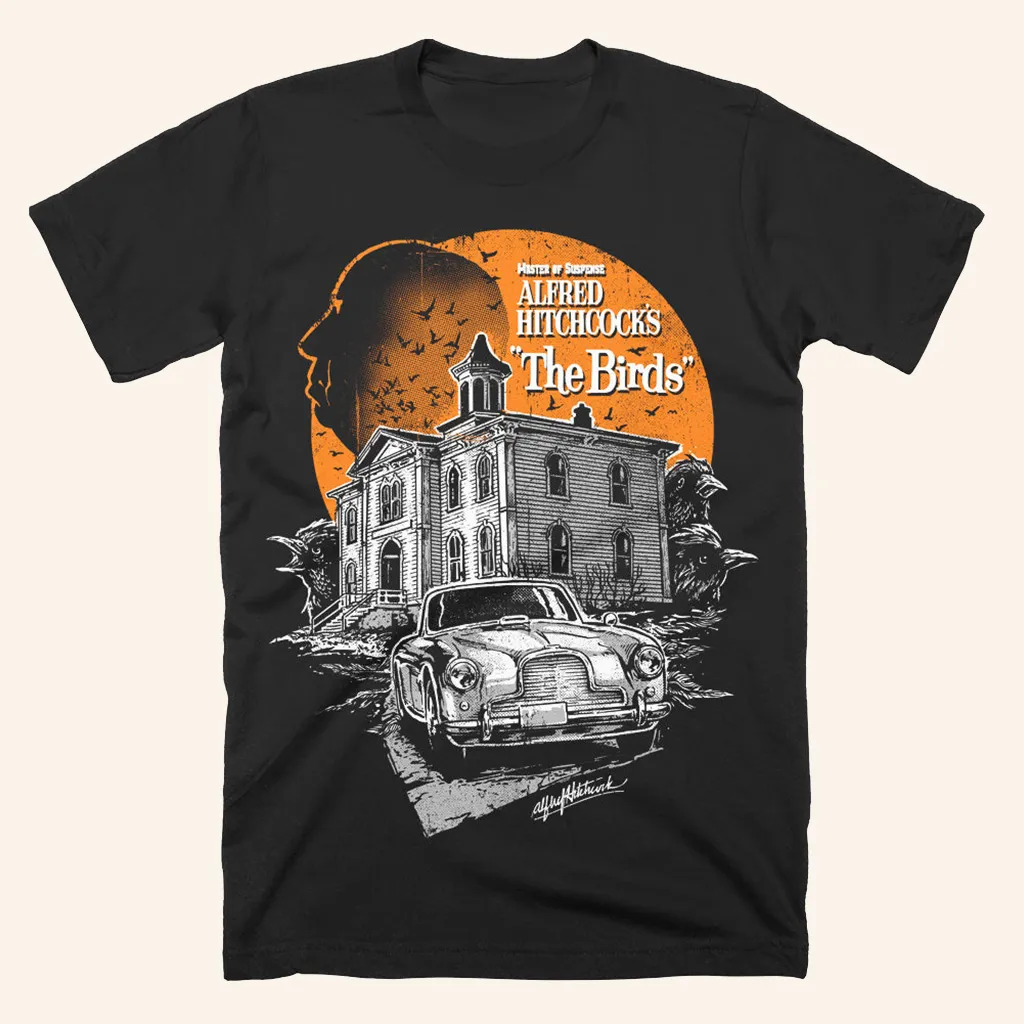 Alfred Hitchcock The Birds TShirt Halloween Shirts Women Gifts For Wife