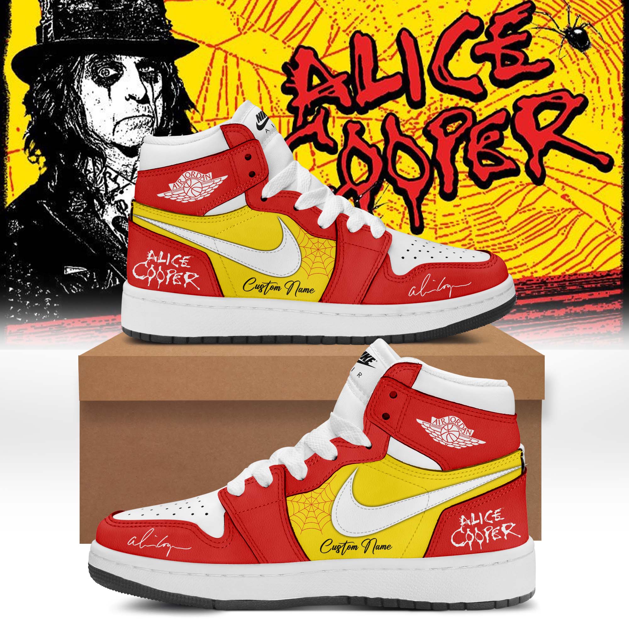 Alice Cooper Alices Attic Tour 2026 Signature Vintage High Top Sneakers