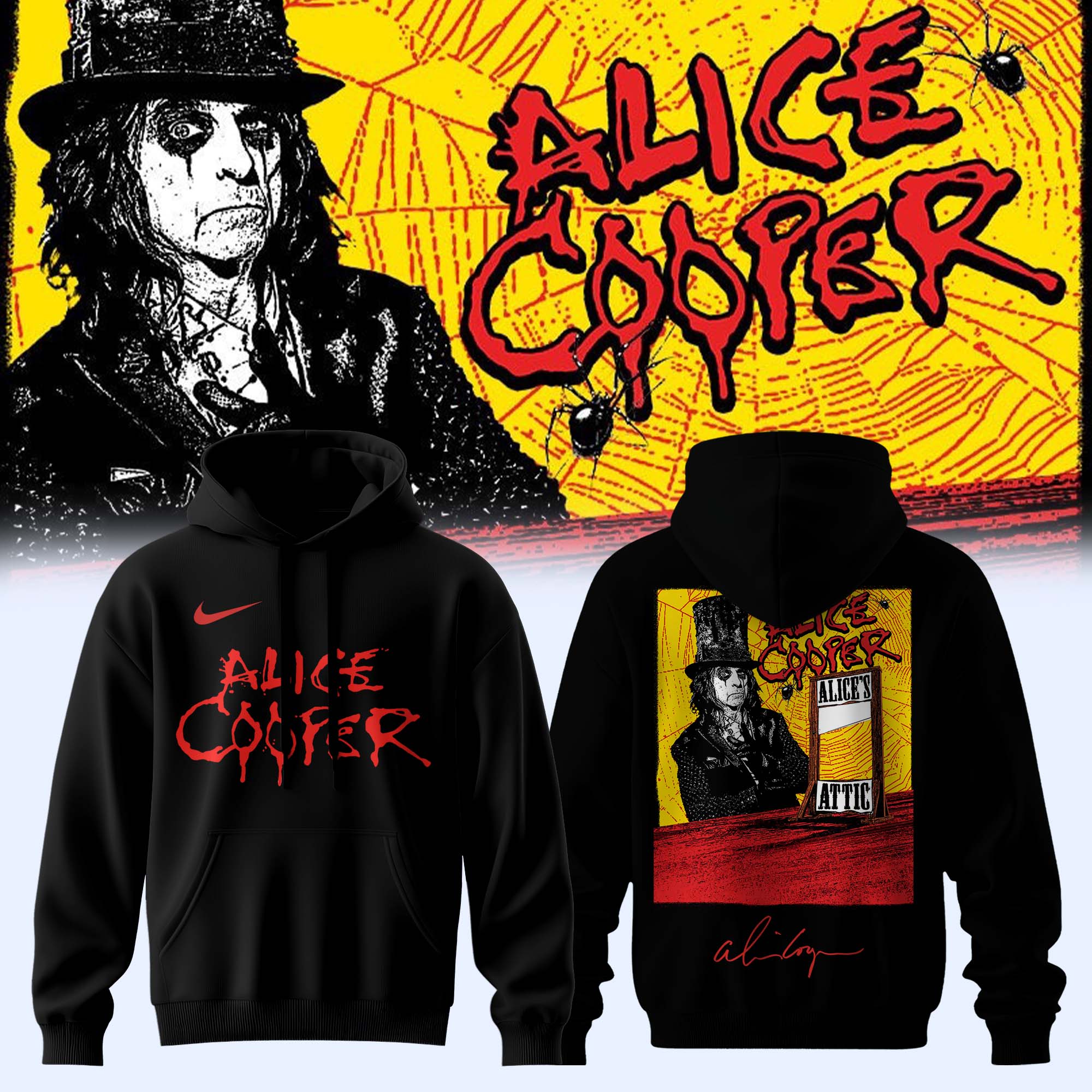 Alice Cooper Alices Attic Tour 2026 Signed Collector Edition Fan Hoodie