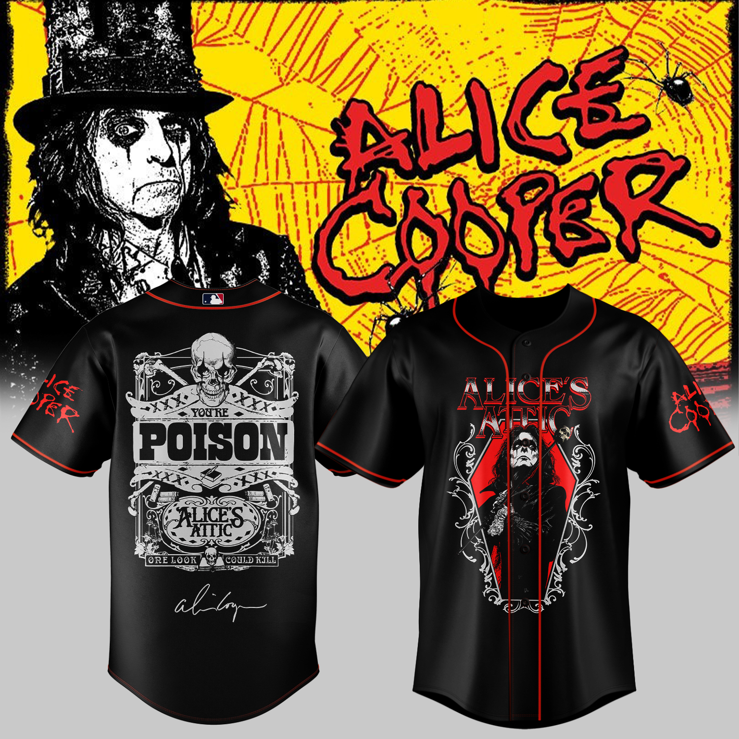 Alice Cooper Alices Attic Tour 2026 Signed Limited Edition Baseball Jersey