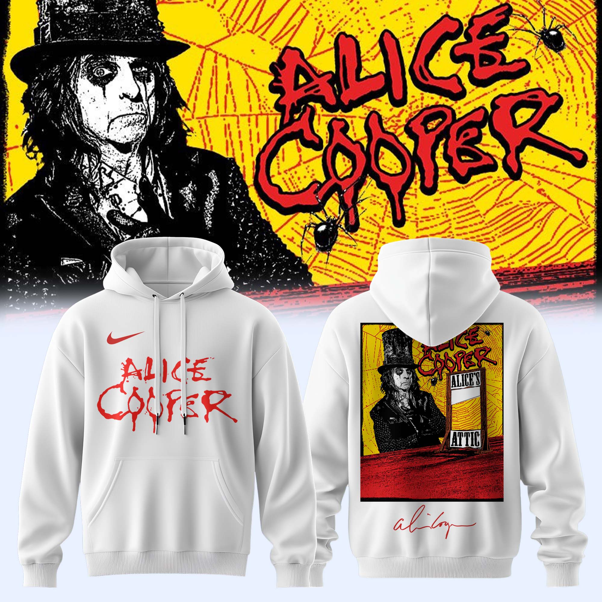 Alice Cooper Alices Attic Tour 2026 Signed Limited Edition Pullover Hoodie