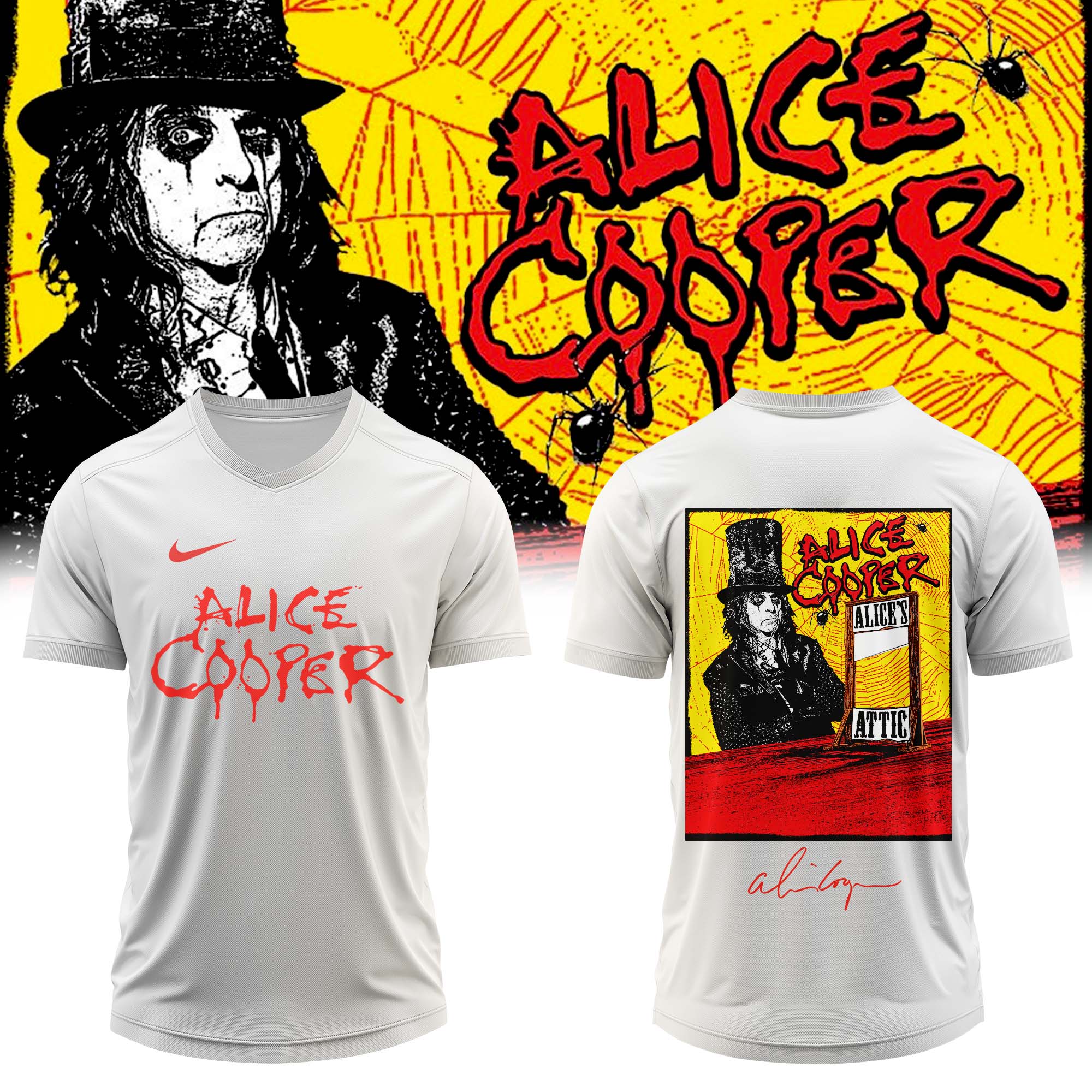 Alice Cooper Alices Attic Tour 2026 Signed Premium Concert Baseball Jersey