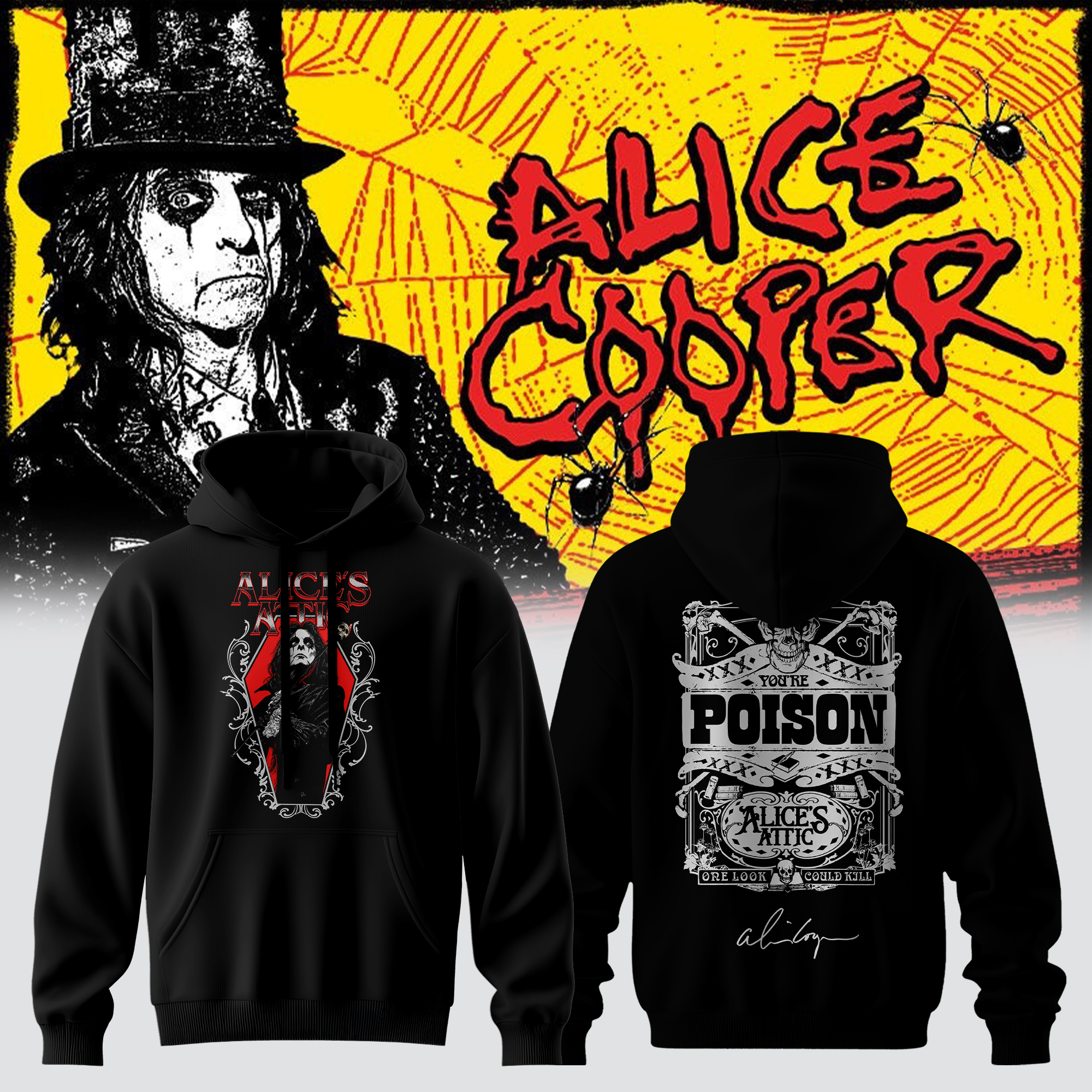 Alice Cooper Alices Attic Tour 2026 Signed Premium Concert Hoodie