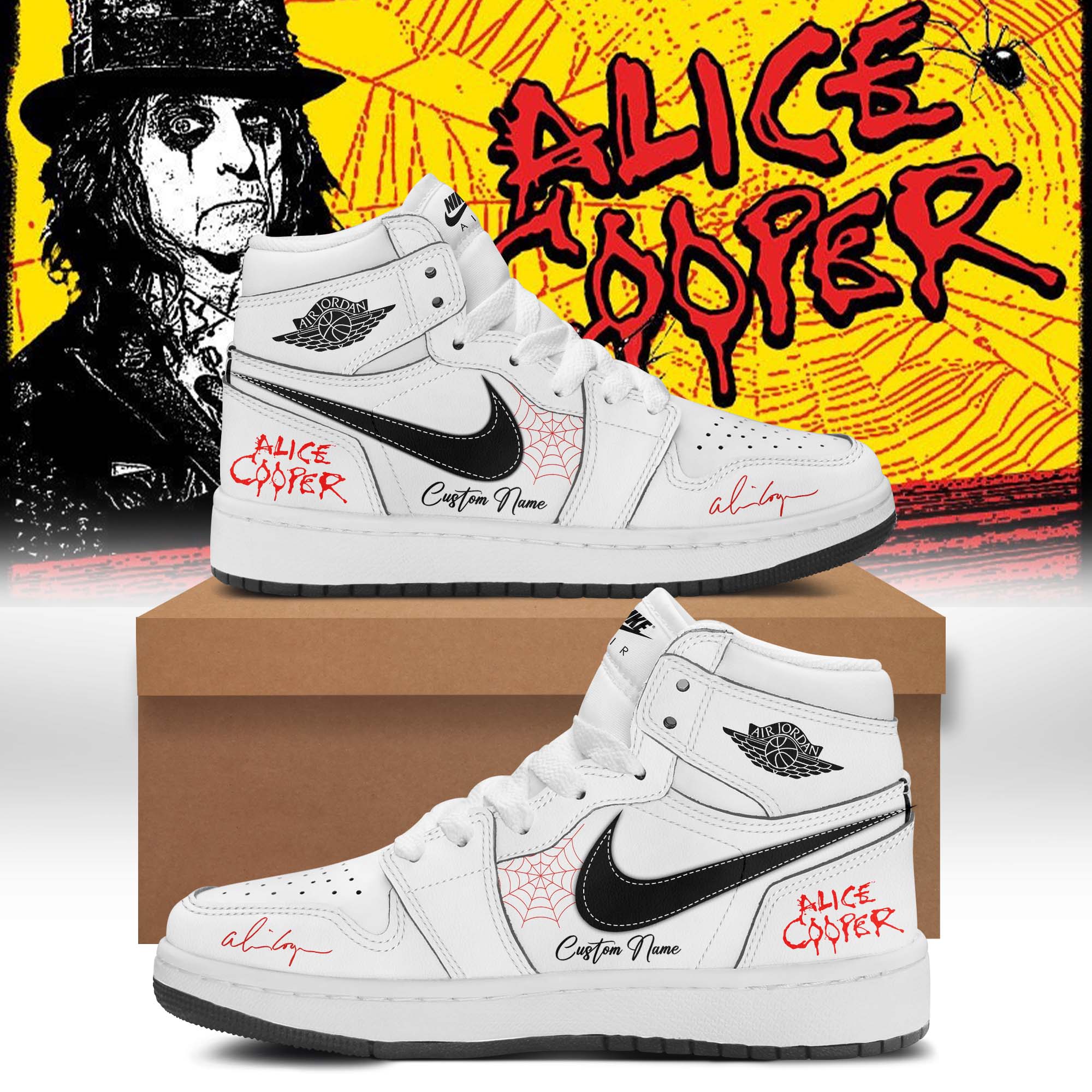 Alice Cooper Alices Attic Tour 2026 Vintage Lifestyle High Top Shoes