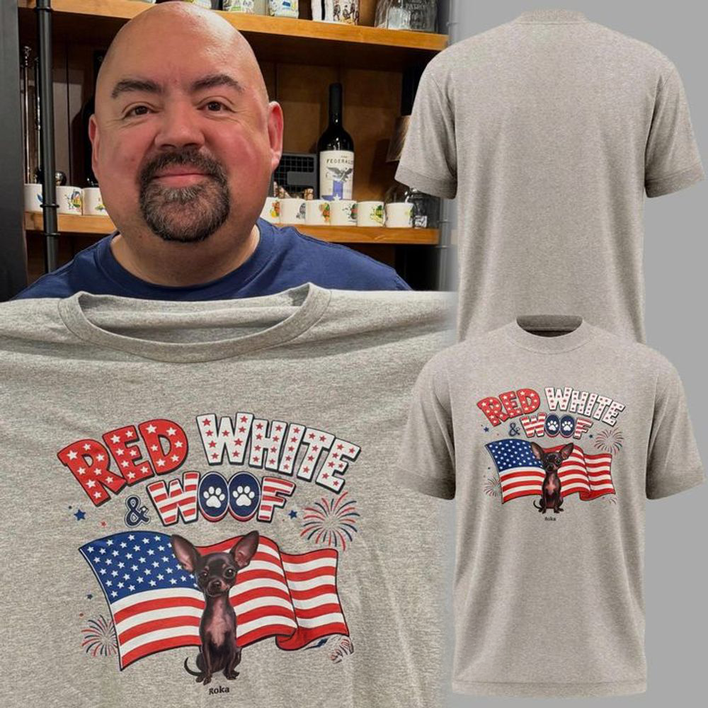 America Red White And Woof 2026 Fourth Of July Graphic T Shirt