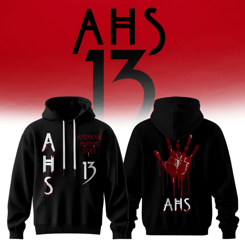 American Horror Story 13 Premium 3D Black Hoodie Spooky Graphic Sweatshirt Fan Gift