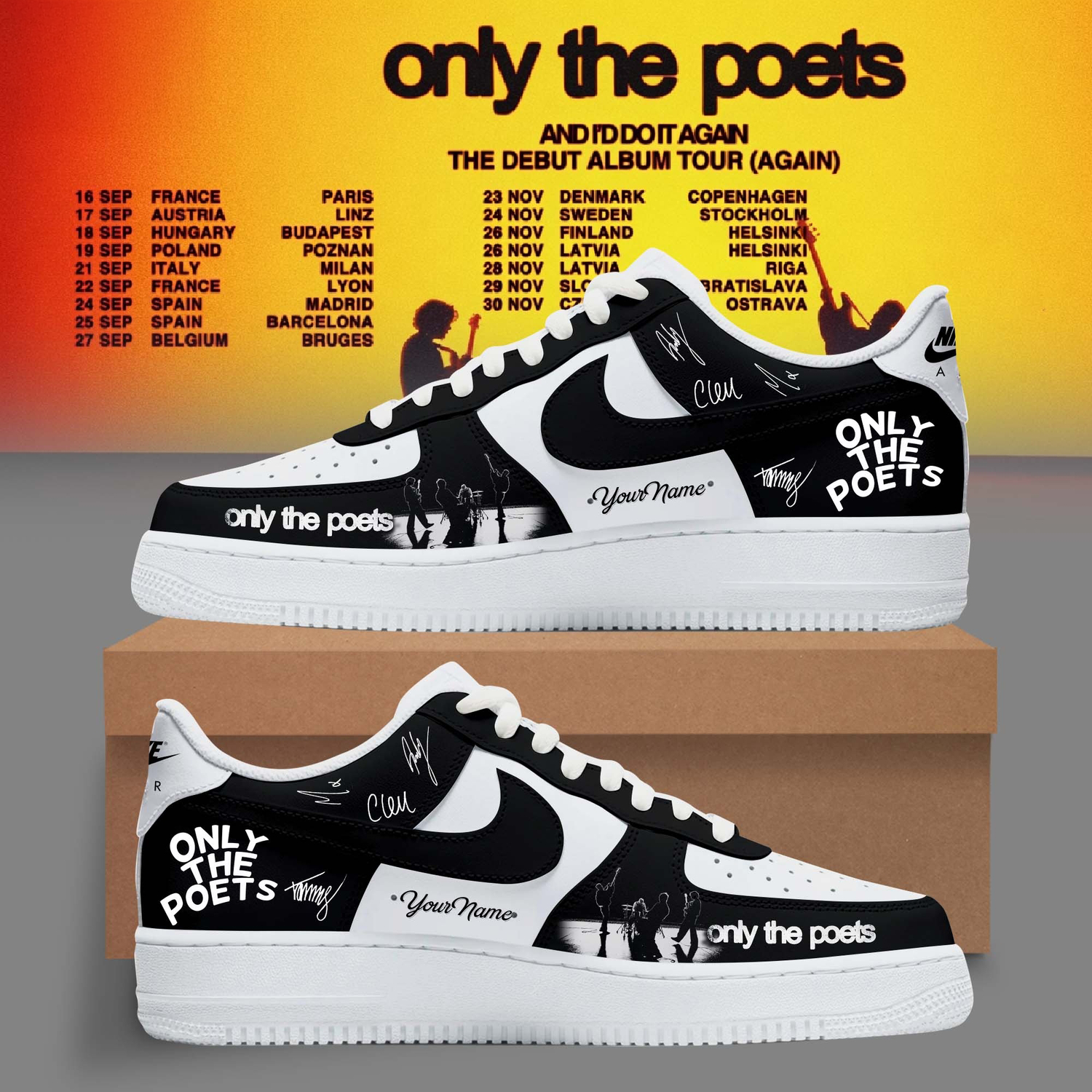 And Id Do It Again The Debut Album Tour 2026 Custom Air Force 1 Sneakers