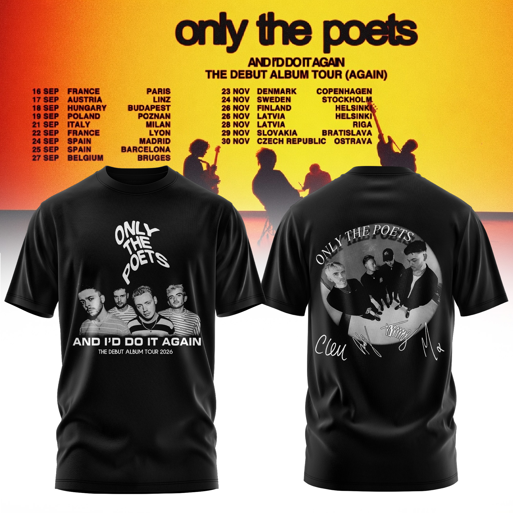 And Id Do It Again The Debut Album Tour 2026 Official Graphic Tee