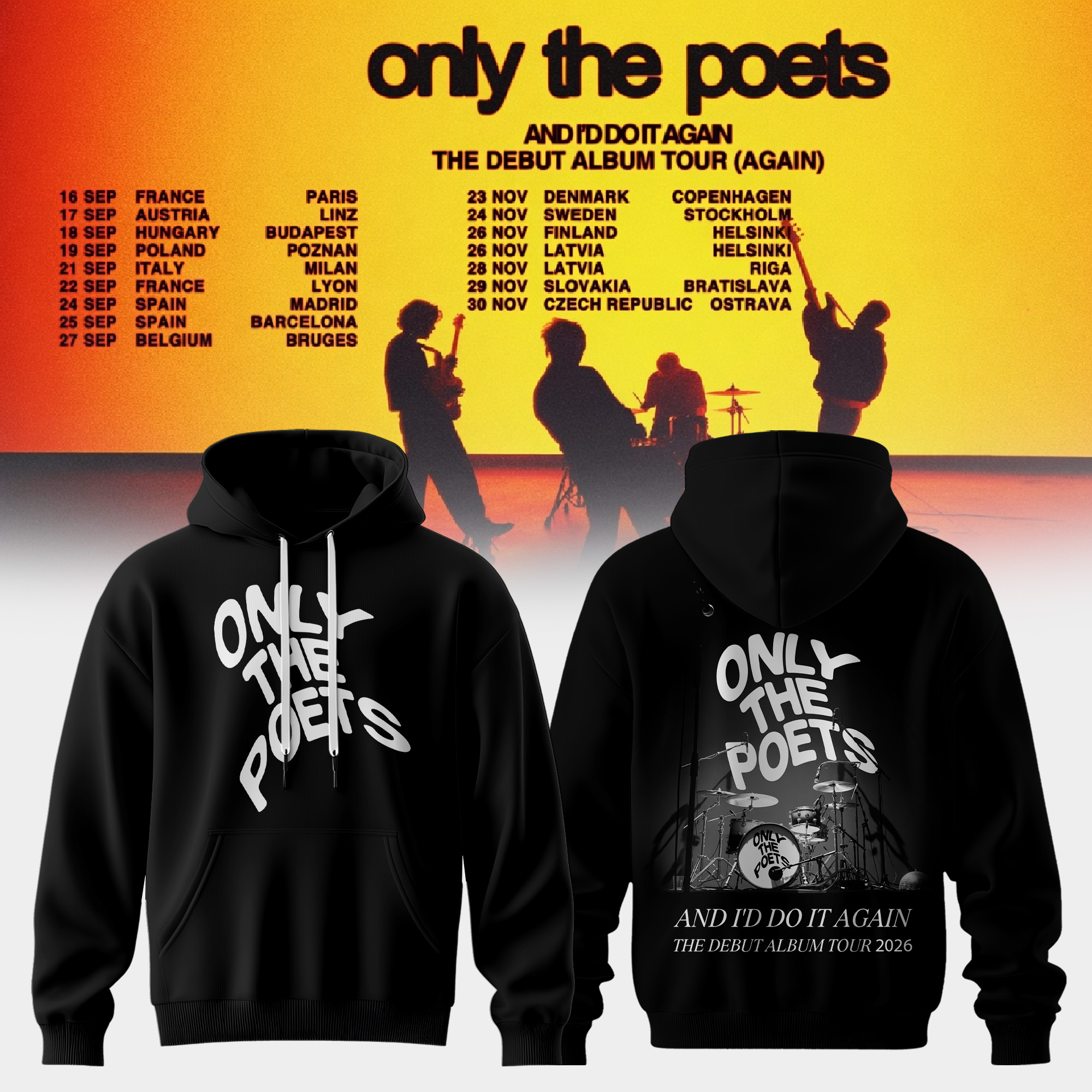 And Id Do It Again The Debut Album Tour 2026 Official Tour Hoodie