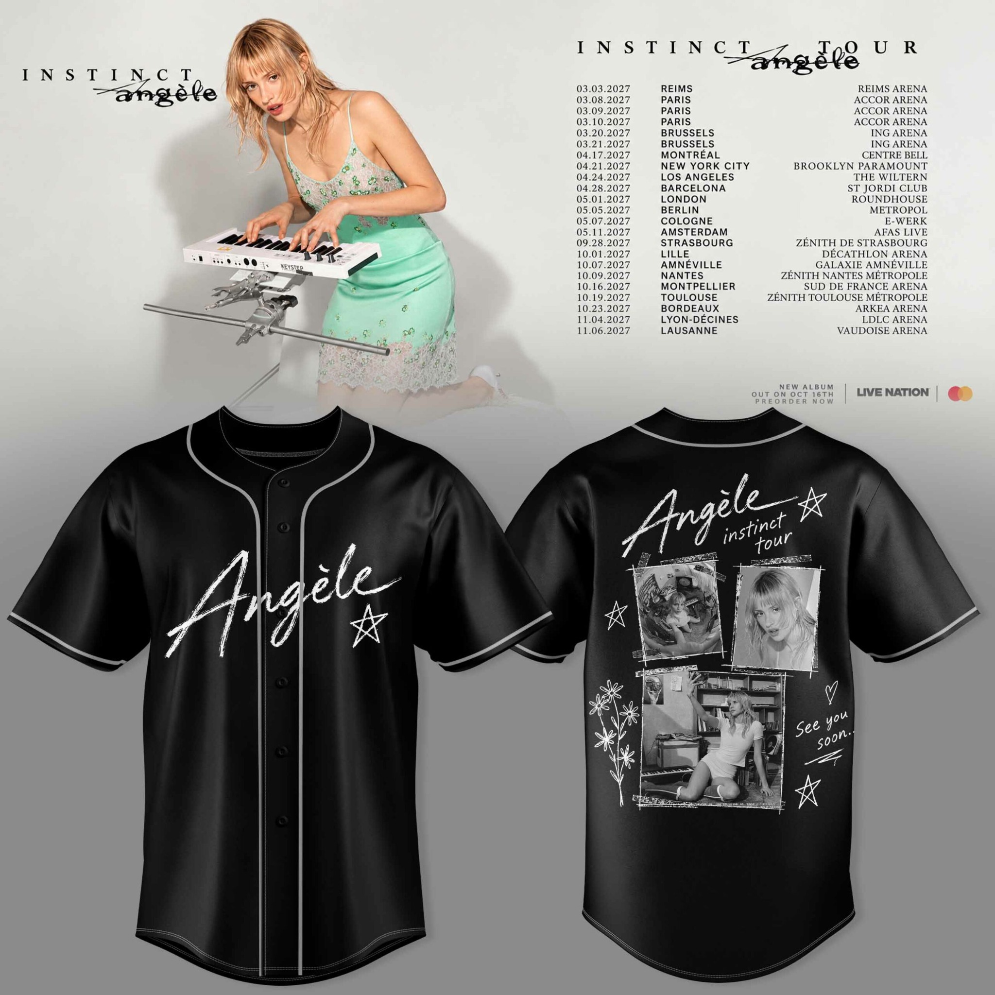 Angèle Instinct Tour 2027 Black Jersey Two Sided Photo Graphic Music Fanwear 1 - Unicasport Angèle Instinct Tour 2027 Black Jersey Two Sided Photo Graphic Music Fanwear