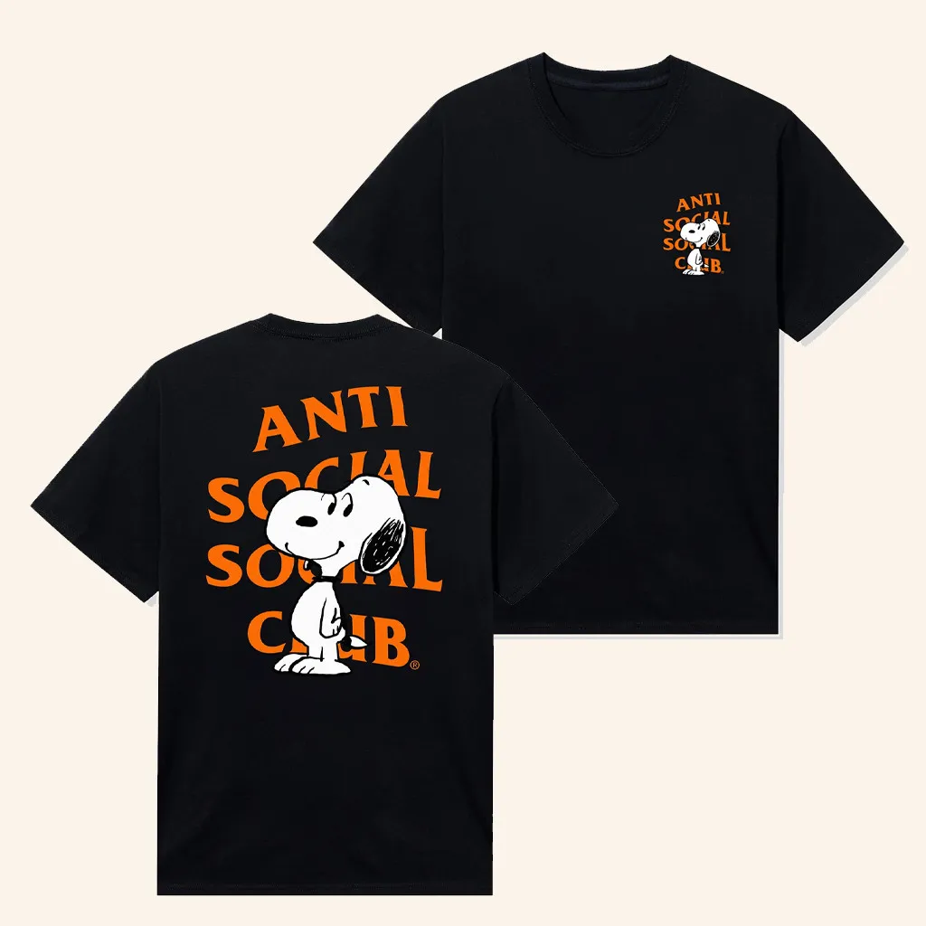 Anti Social Social Club Merch ASSC X Peanuts Snoopy Logo TShirt Gifts For Brother