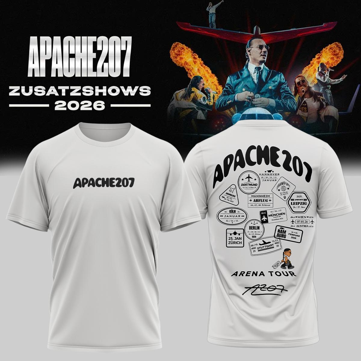 Apache 207 Arena Tour 2026 Zusatzshows Exclusive Tour Tee
